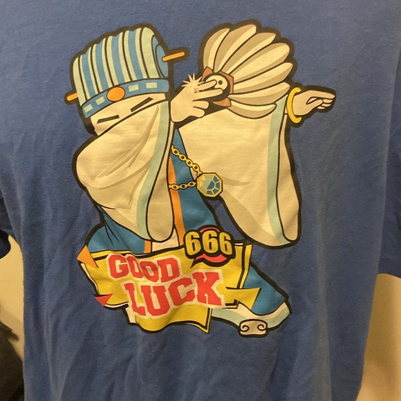 Good Luck The 3 Kingdoms XL Blue t-shirt short sleeved - Picture 2 of 5